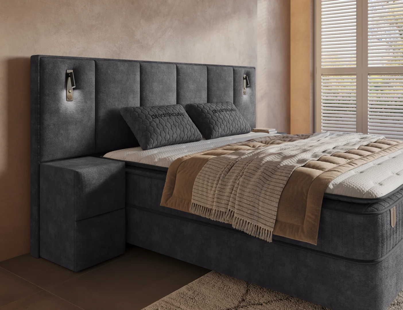 Boxspring Tollane Antraciet 160x200 - Afbeelding 6