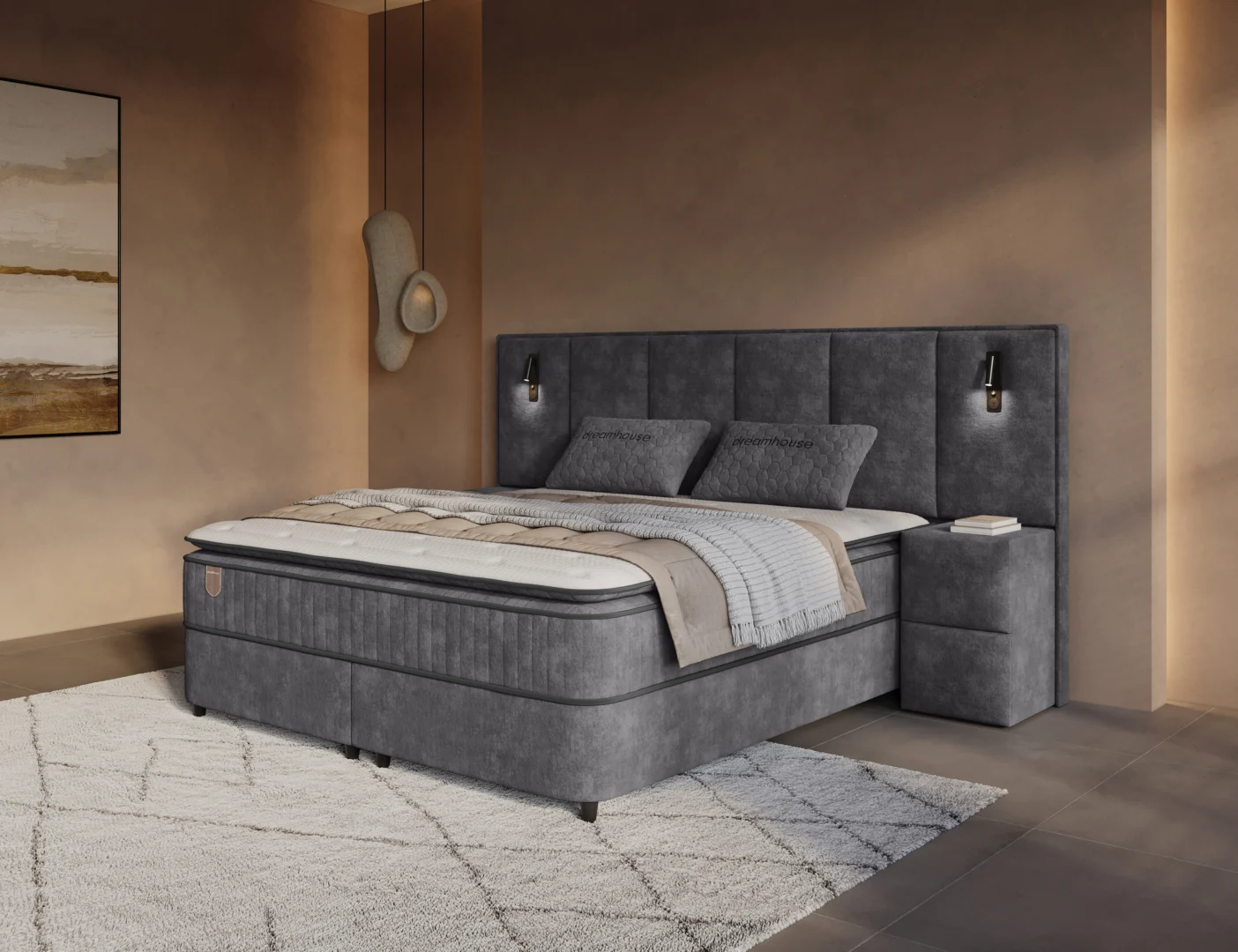 Boxspring Tollane Antraciet 160x200 - Afbeelding 7