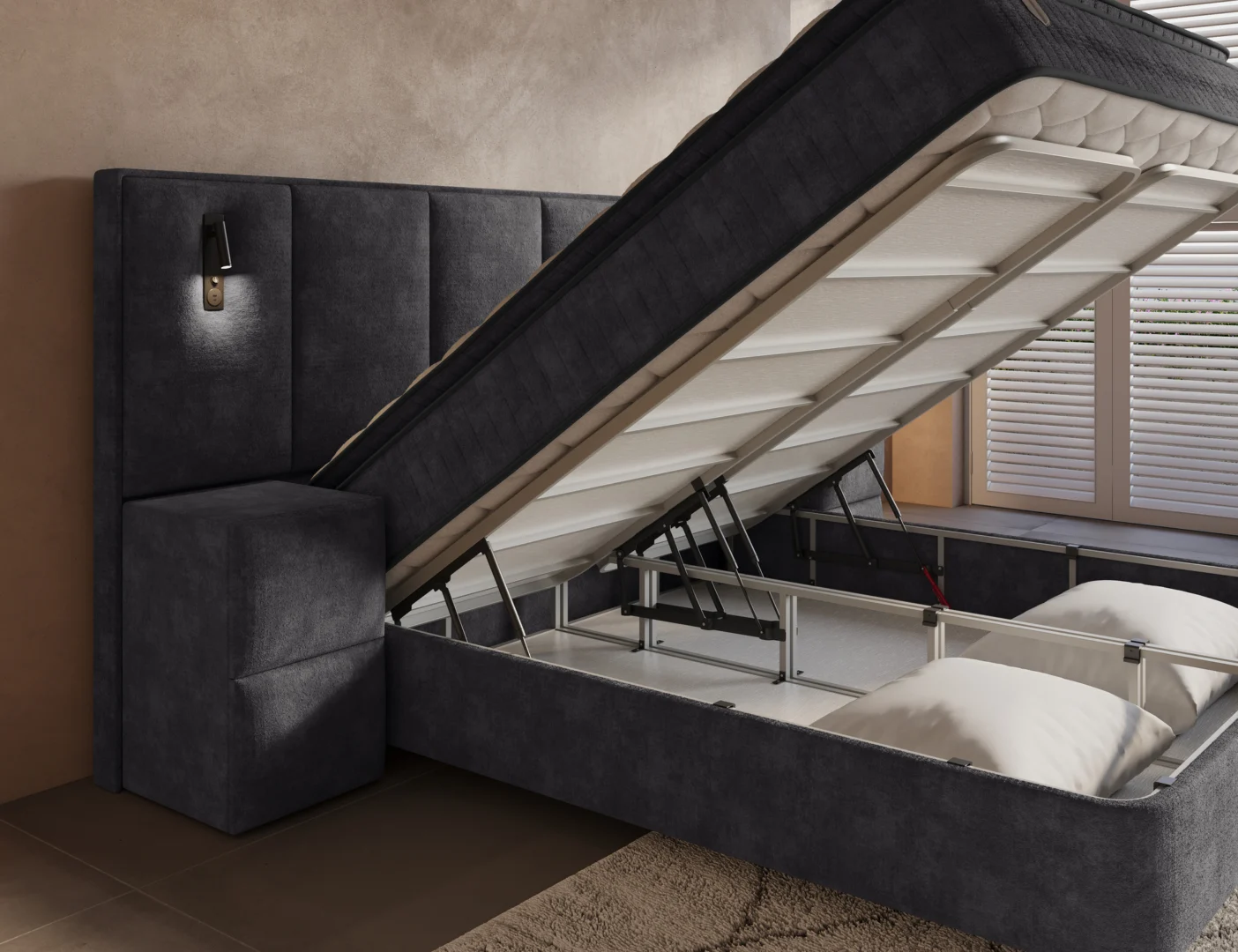 Boxspring Tollane Antraciet 160x200 - Afbeelding 8