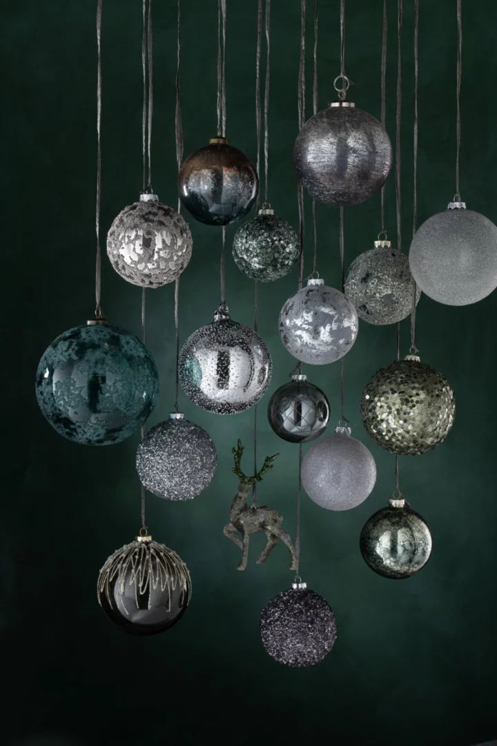 Kerstballen Sliresta Glas Blauw - Afbeelding 2