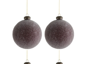 Kerstballen Graalvund Glas Rood - Set van 4