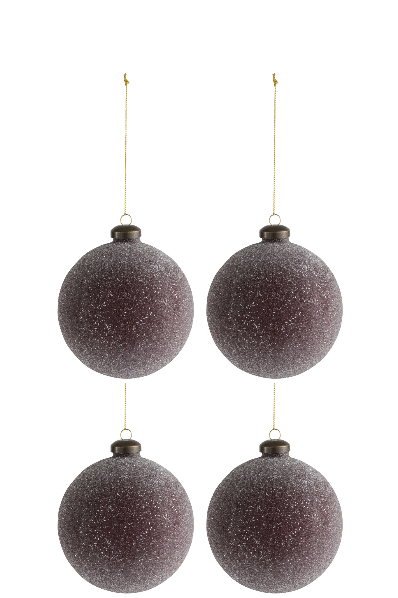 Kerstballen Graalvund Glas Rood - Set van 4