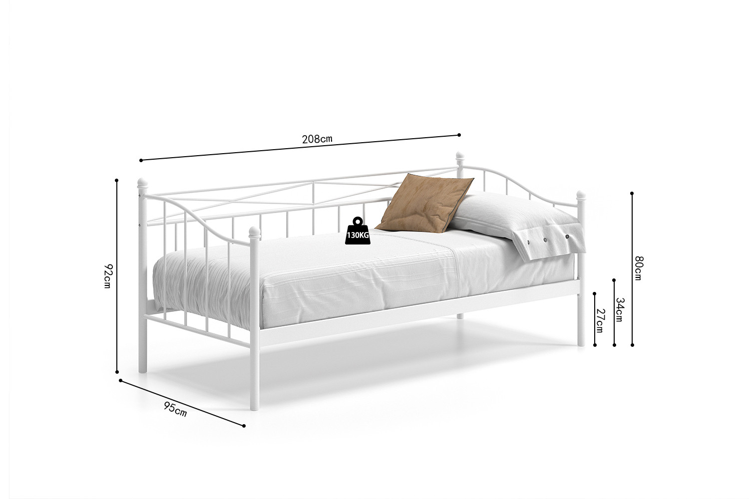 Bed Zimma Wit 90x200 - Afbeelding 6
