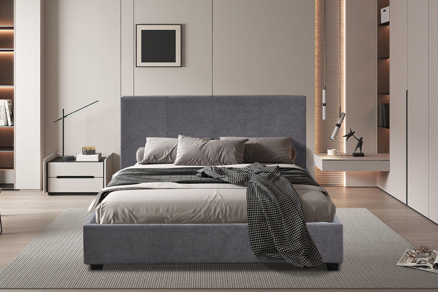 Bed Tuder Grijs 140x200