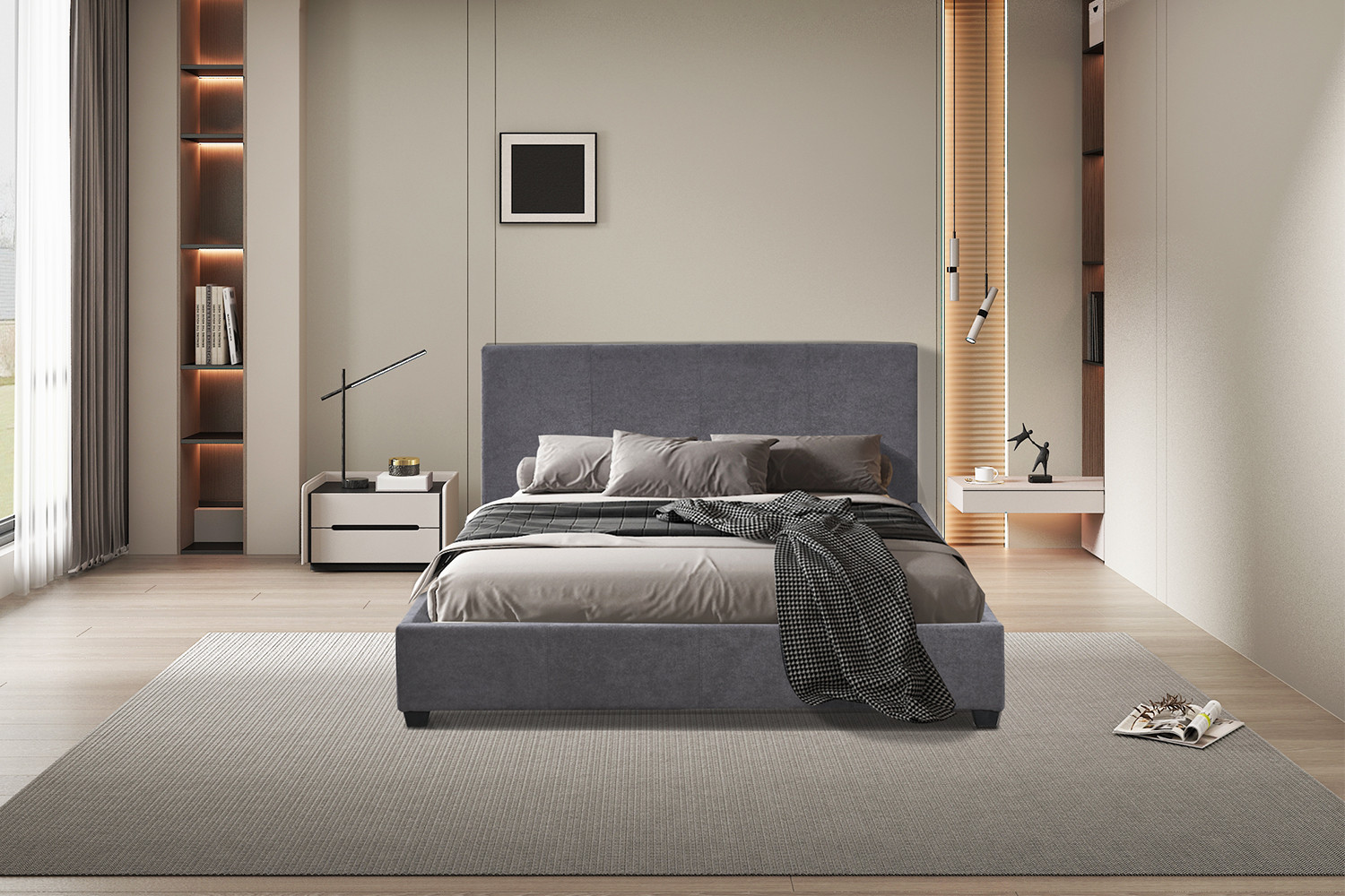 Bed Tuder Grijs 140x200 - Afbeelding 2