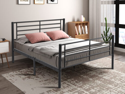 Bed Utrecht 160x200 donkergrijs metaal Industrieel