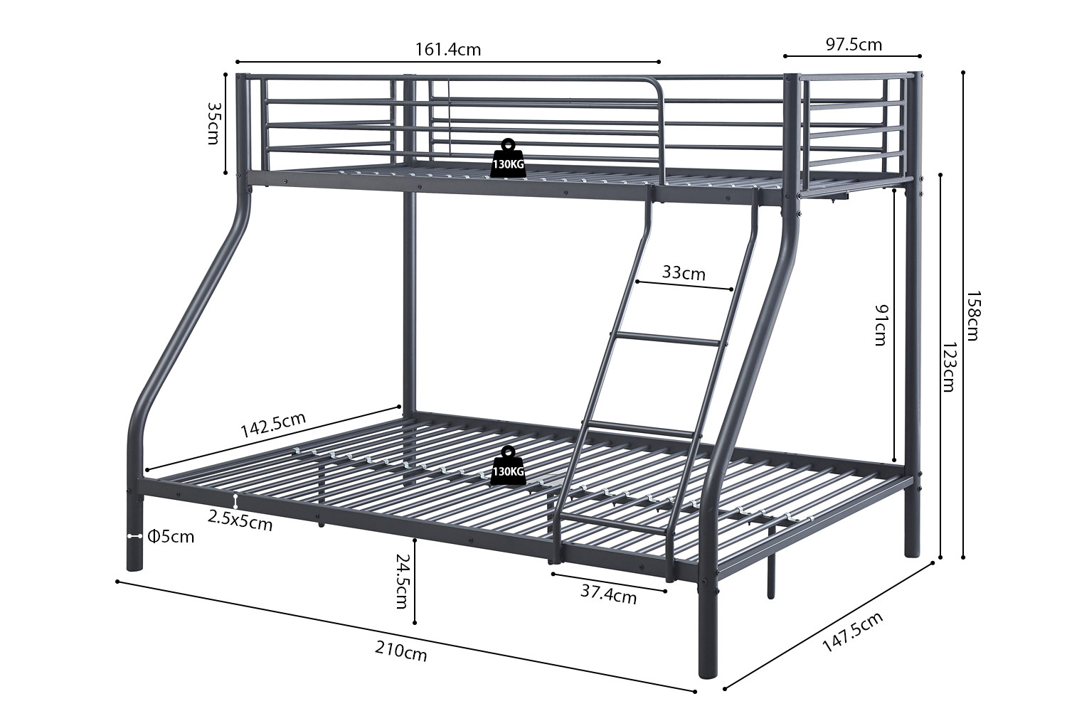 Stapelbed Traalto 90x200 - Set van 3 - Afbeelding 7