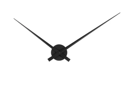 Karlsson Wandklok Fakes zwart, open metalen design met lange wijzers en modern, minimalistisch uiterlijk