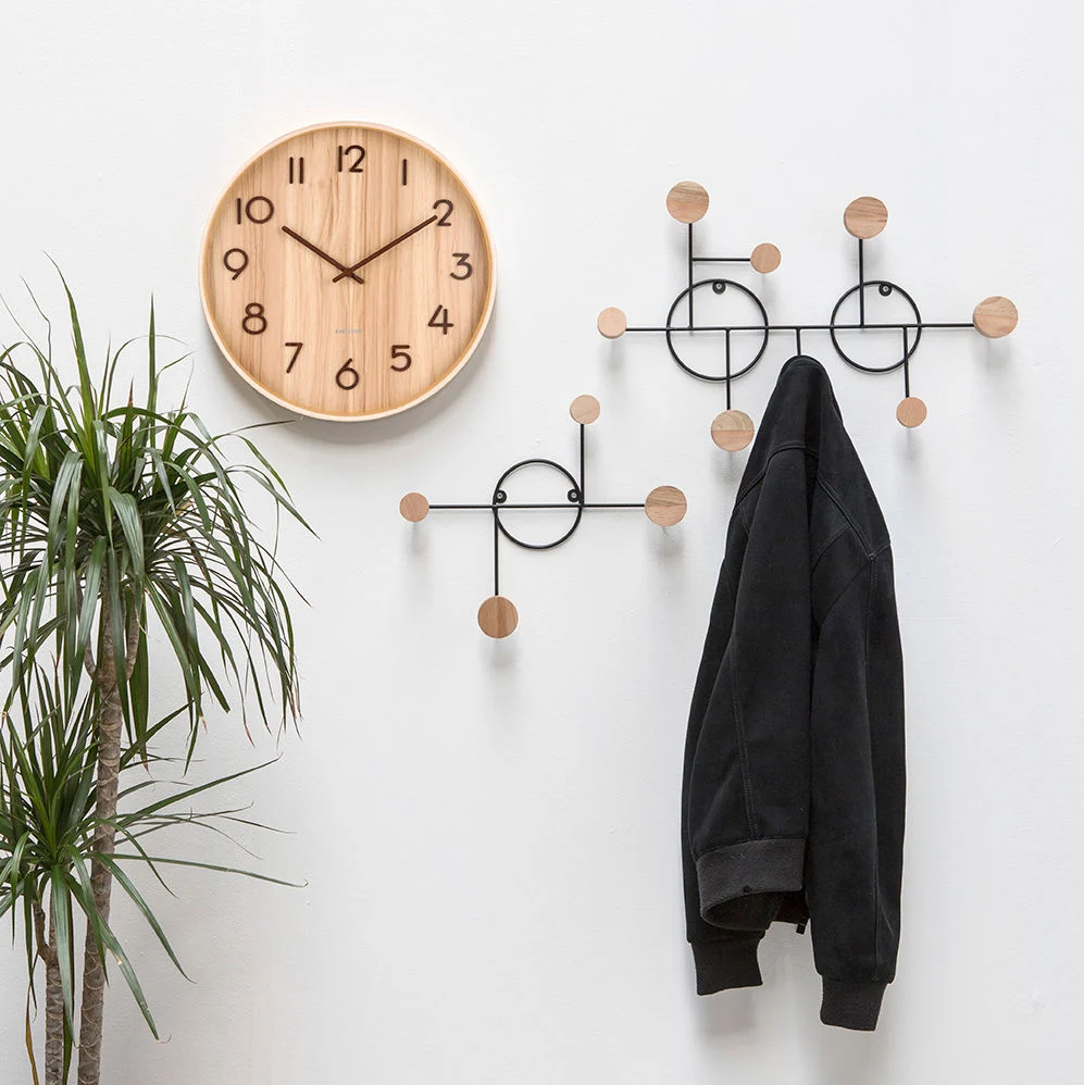 Wandklok Poomino Walnoot - Afbeelding 4