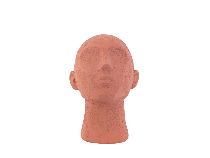 Beeld Fale polyresin terracotta hoofdsculptuur met kunstzinnige uitstraling, H23 cm