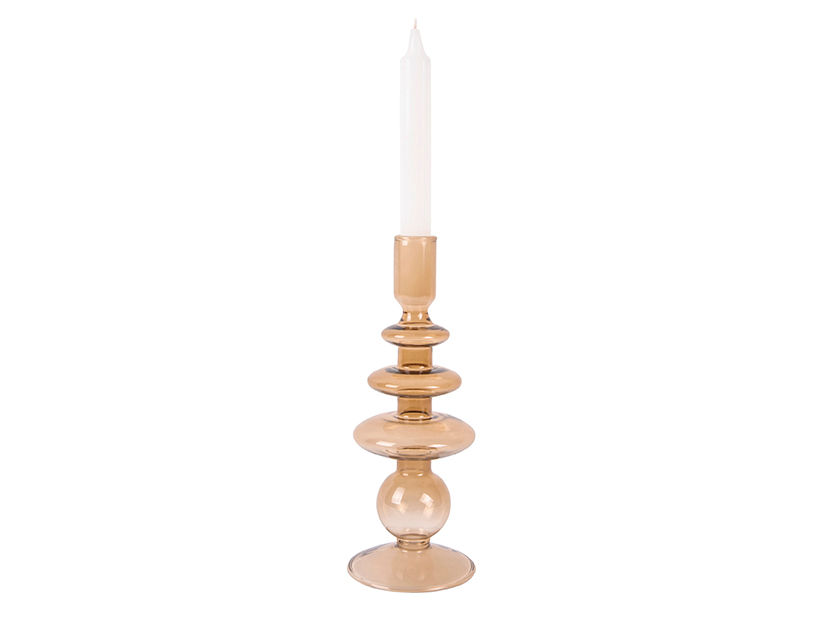 Kandelaar Belora Glas Bruin Ø9 cm - Afbeelding 2