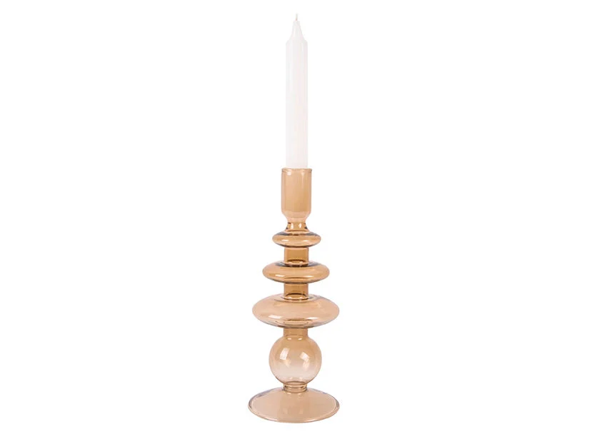 Kandelaar Belora Glas Bruin Ø9 cm - Afbeelding 2