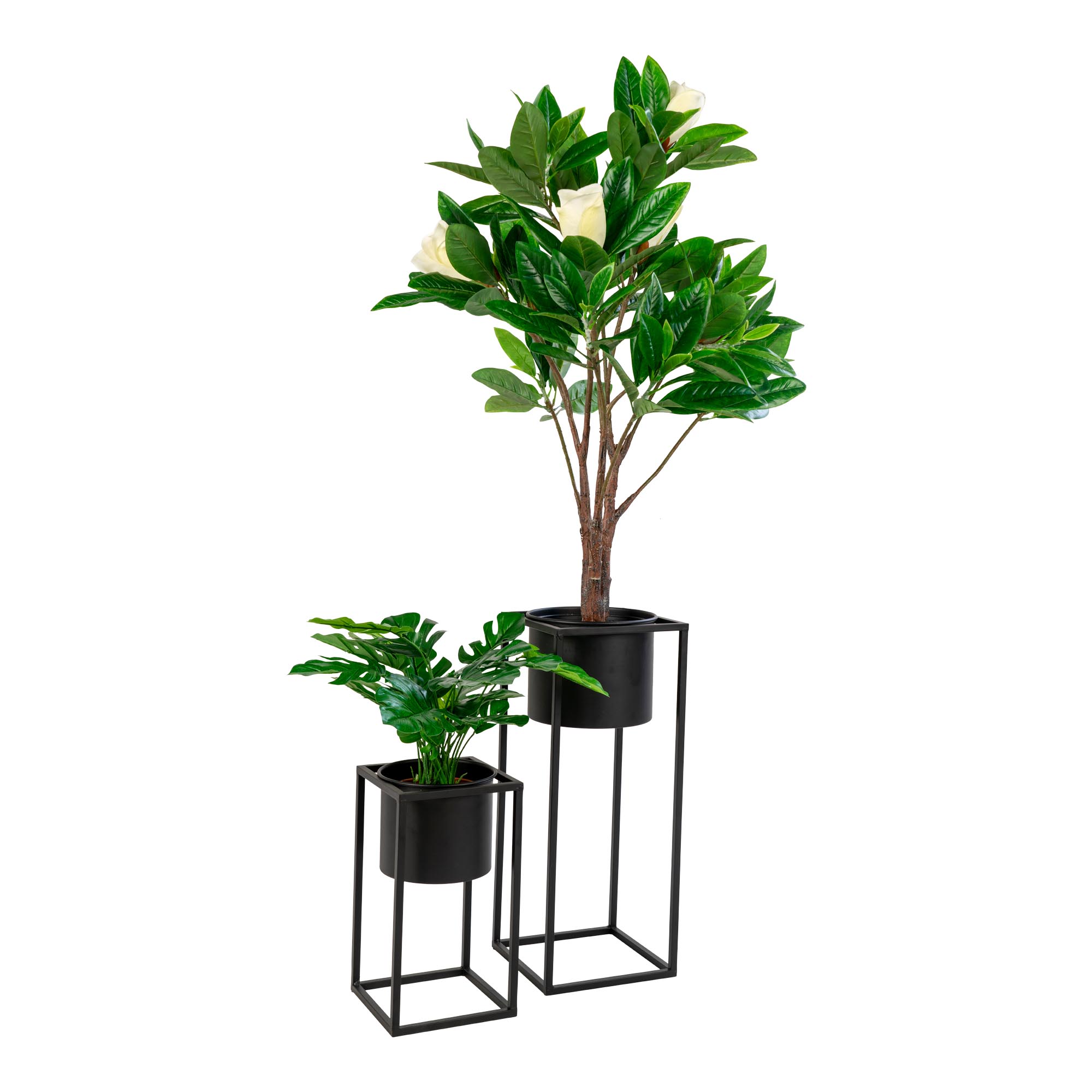Bloempot Seetum Staal Zwart H31 cm - Set van 2 - Afbeelding 2