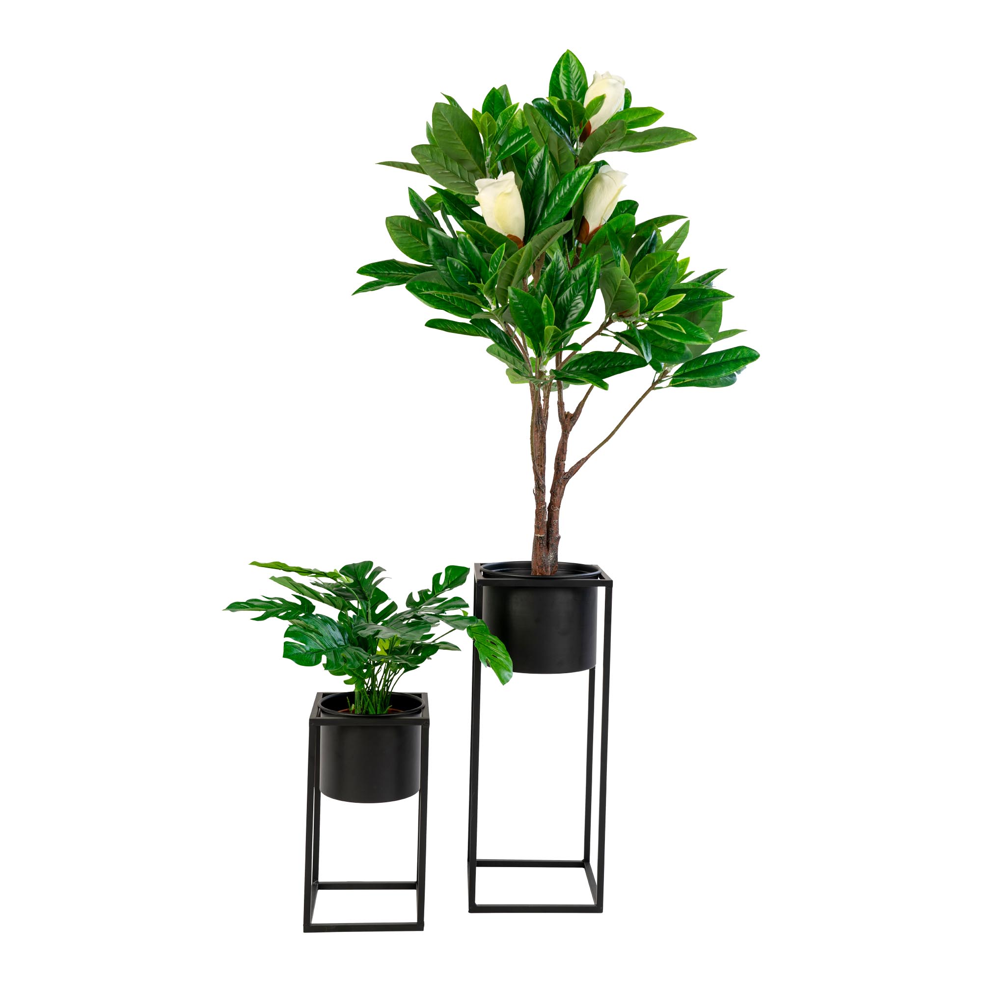 Bloempot Seetum Staal Zwart H31 cm - Set van 2 - Afbeelding 3