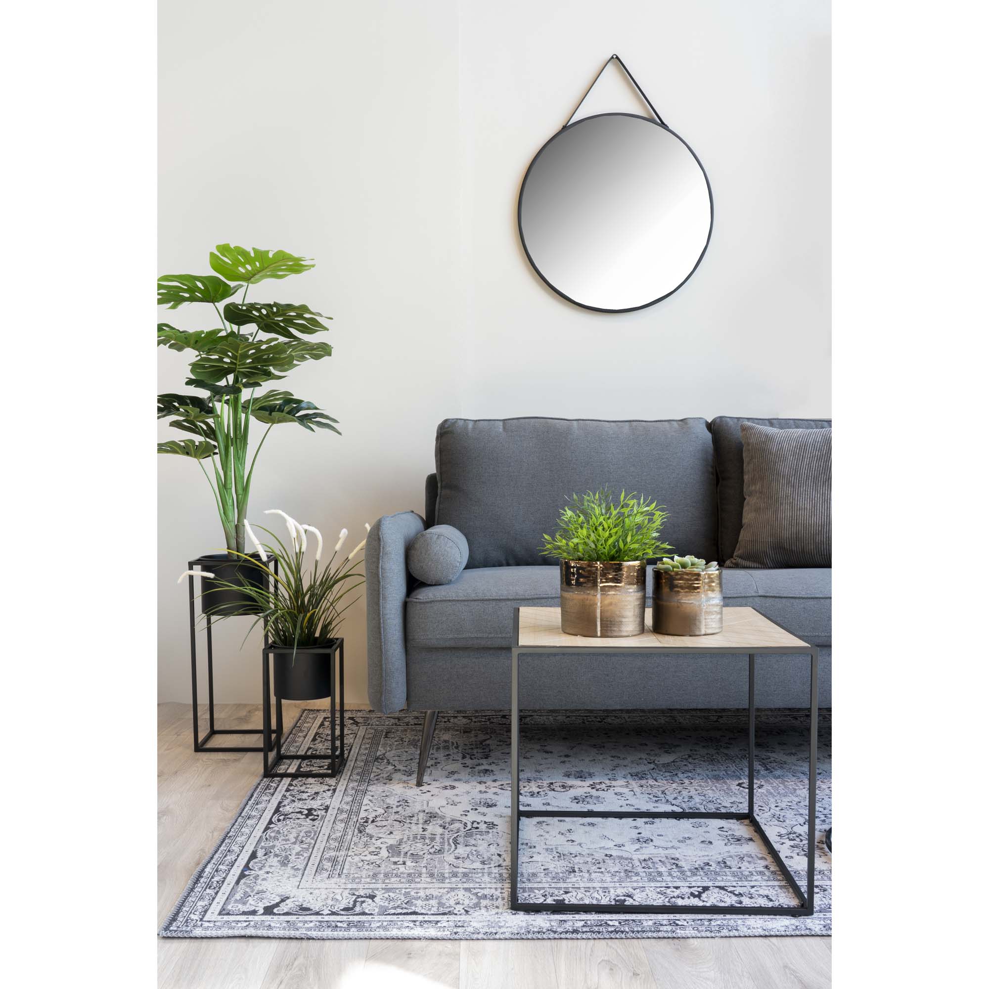Bloempot Seetum Staal Zwart H31 cm - Set van 2 - Afbeelding 7
