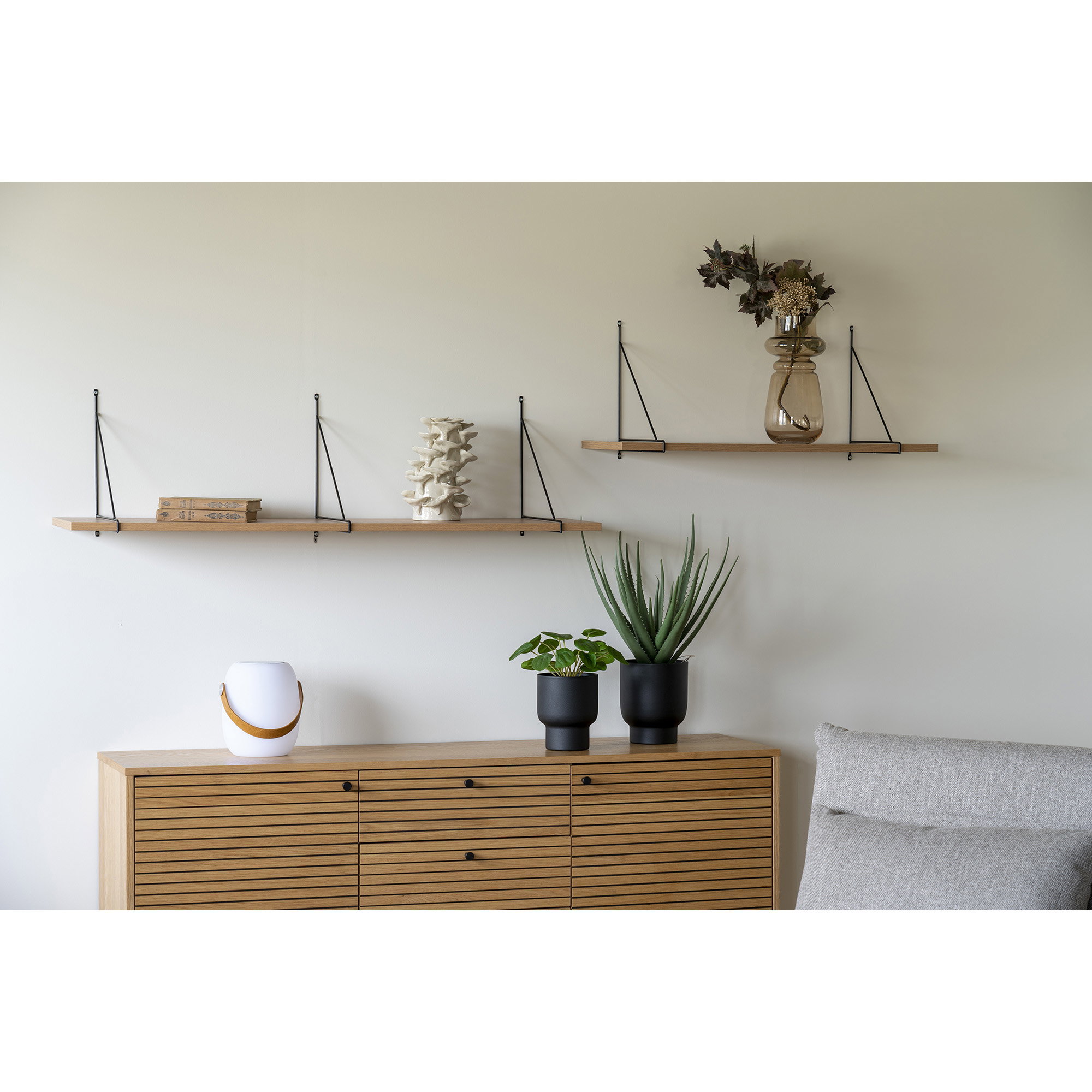 Bloempot Fleiban Metaal Zwart H16 cm - Set van 2 - Afbeelding 5