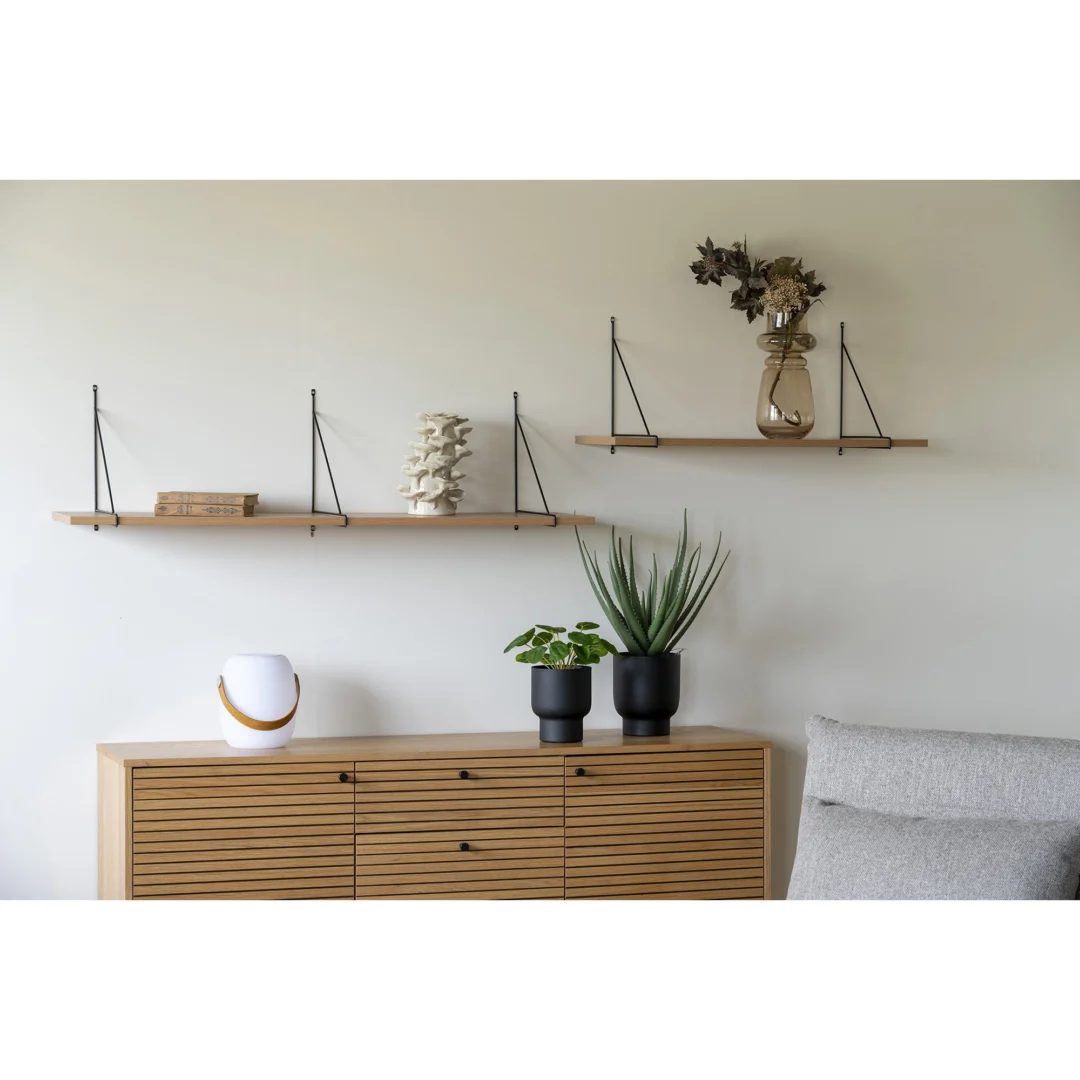 Bloempot Fleiban Metaal Zwart H16 cm - Set van 2 - Afbeelding 5