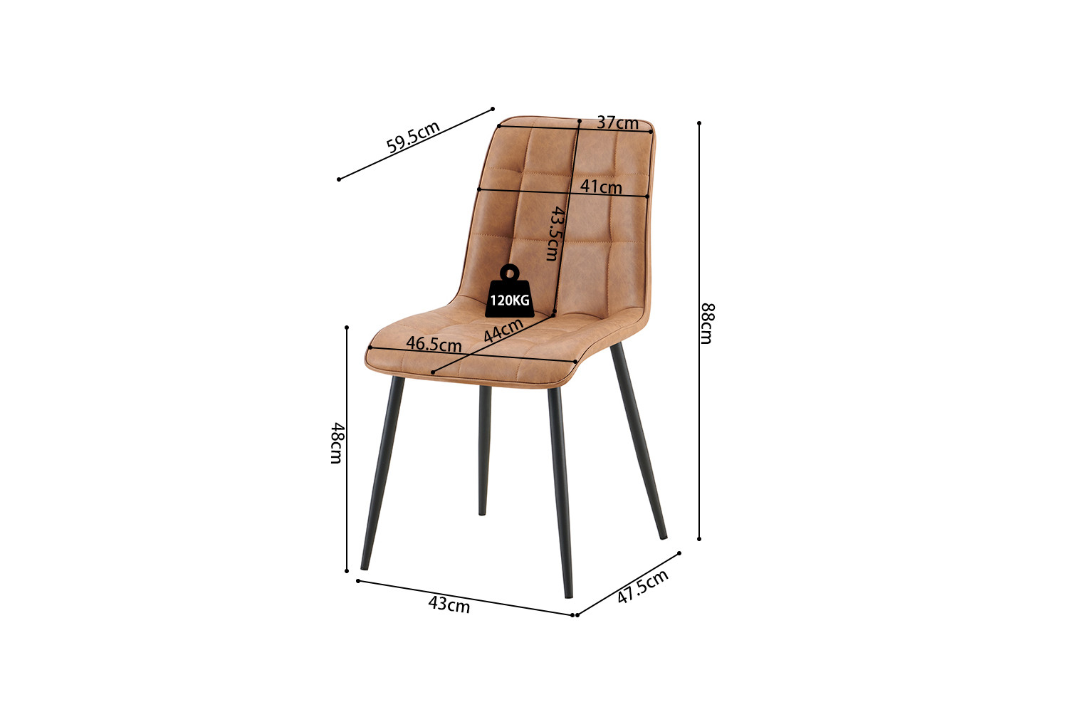 Stoel Jadund Cognac - Afbeelding 10