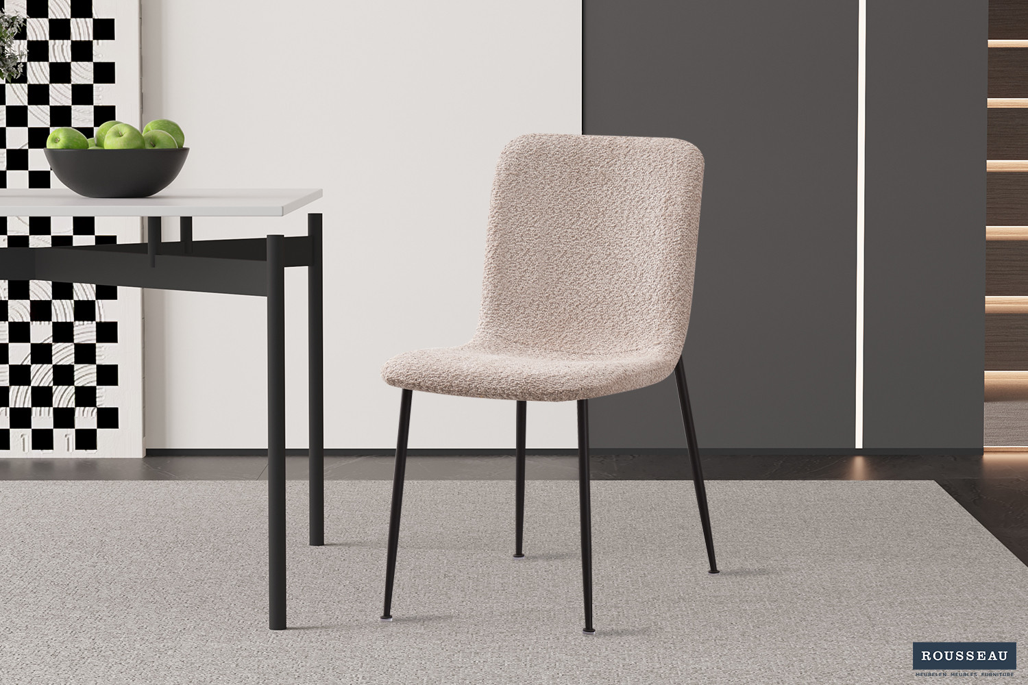 Stoel Grinal Bouclé Beige - Afbeelding 2