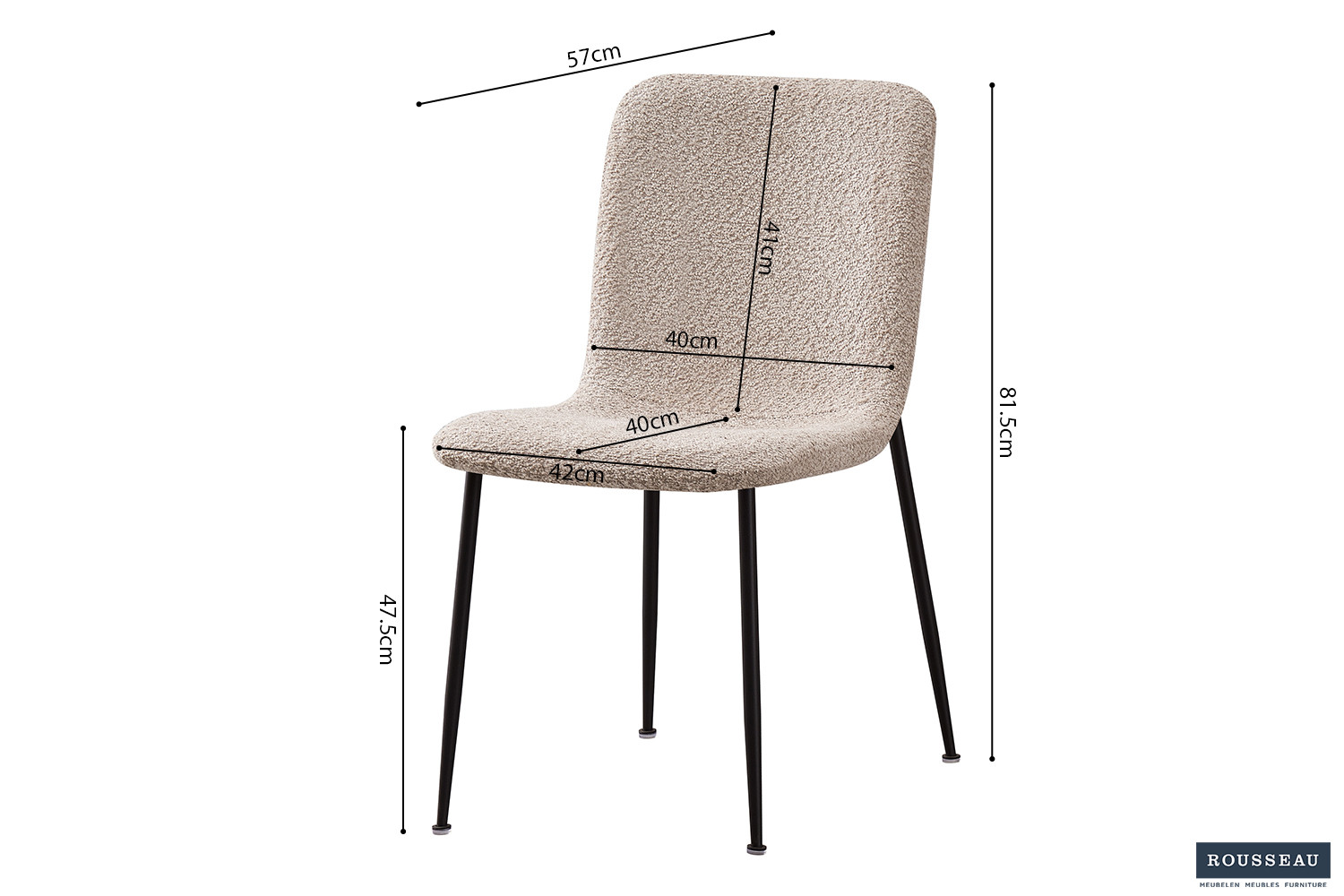 Stoel Grinal Bouclé Beige - Afbeelding 9