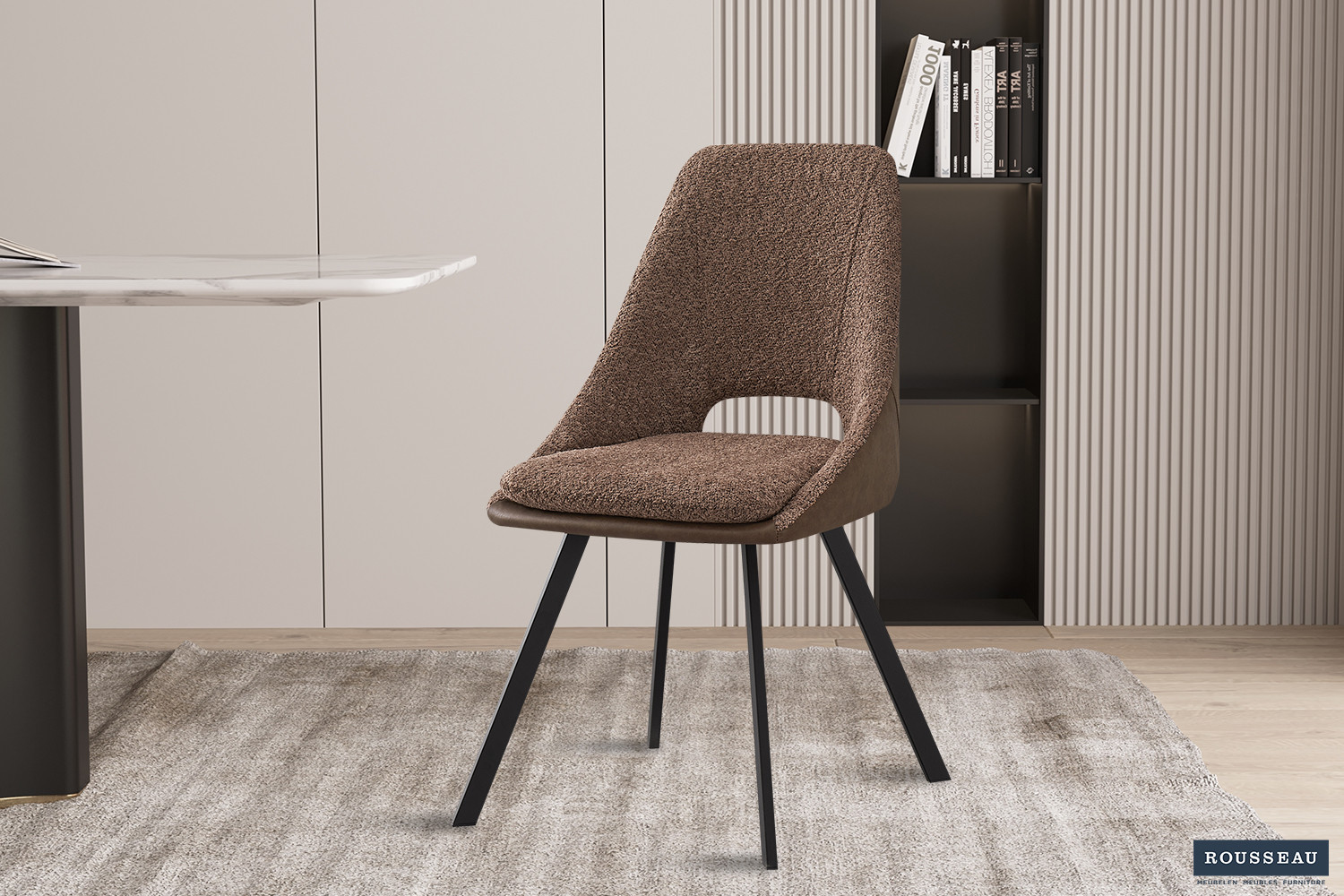 Stoel Geinura Bouclé Bruin - Afbeelding 2