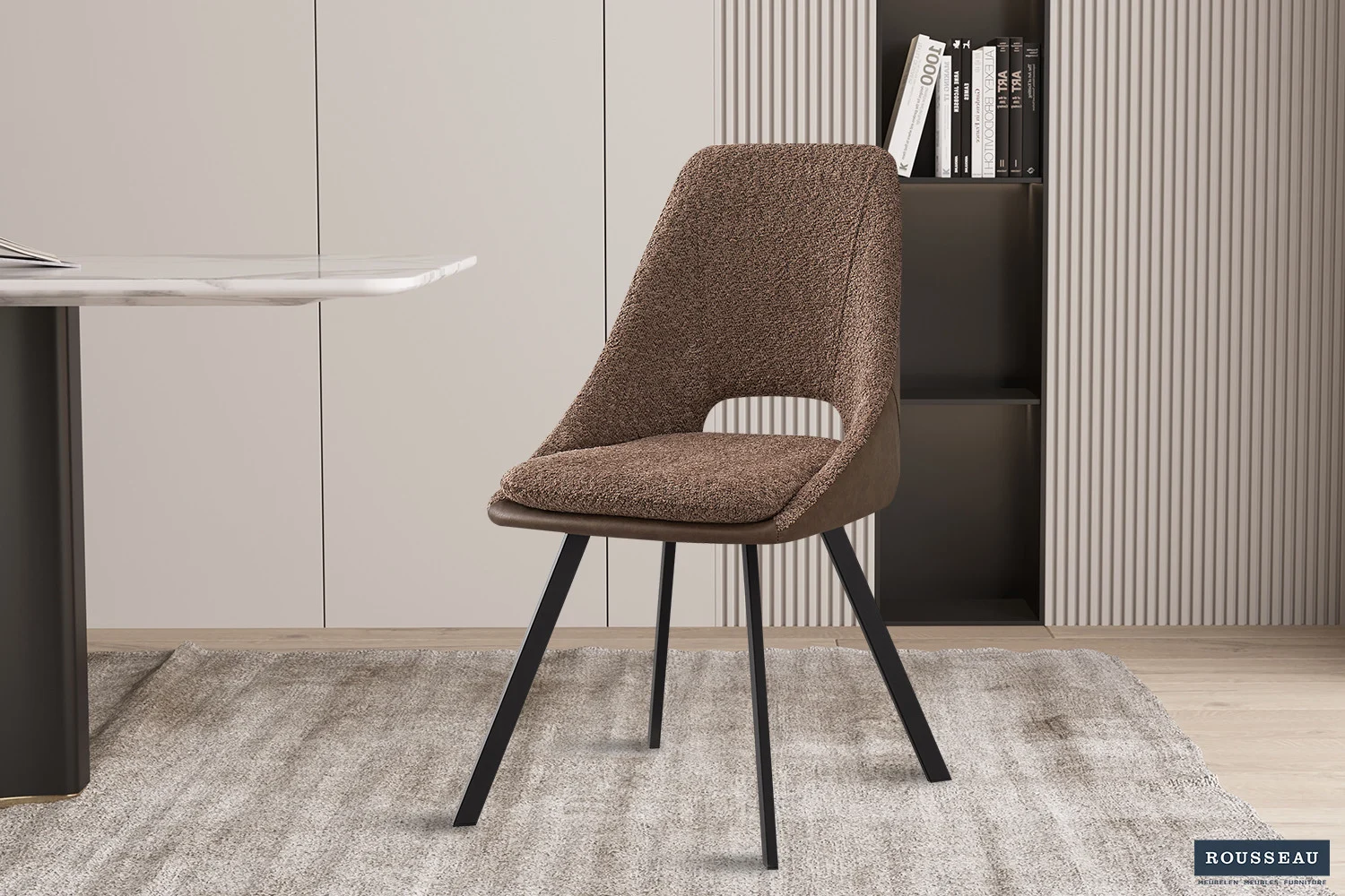 Stoel Geinura Bouclé Bruin - Afbeelding 2