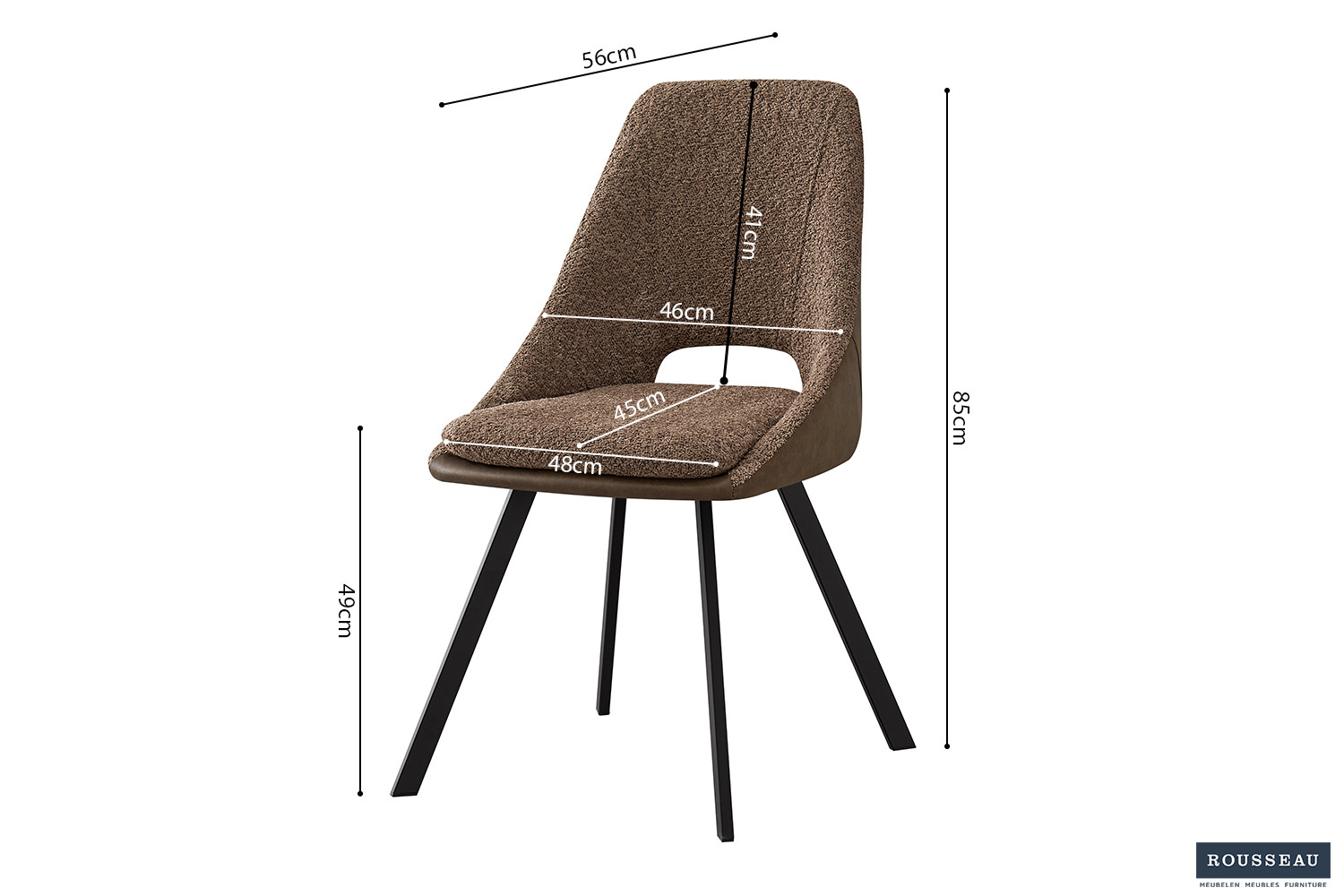 Stoel Geinura Bouclé Bruin - Afbeelding 9