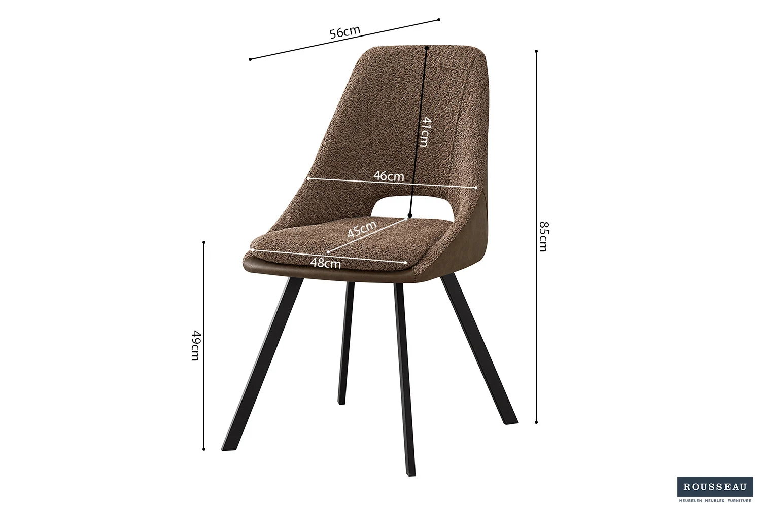 Stoel Geinura Bouclé Bruin - Afbeelding 9