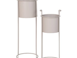 Bloempot Murdis Staal Zand H50 cm - Set van 2