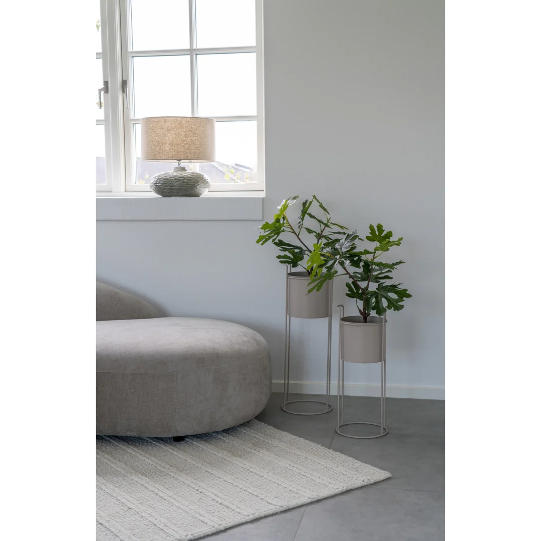 Bloempot Murdis Staal Zand H50 cm - Set van 2 - Afbeelding 5