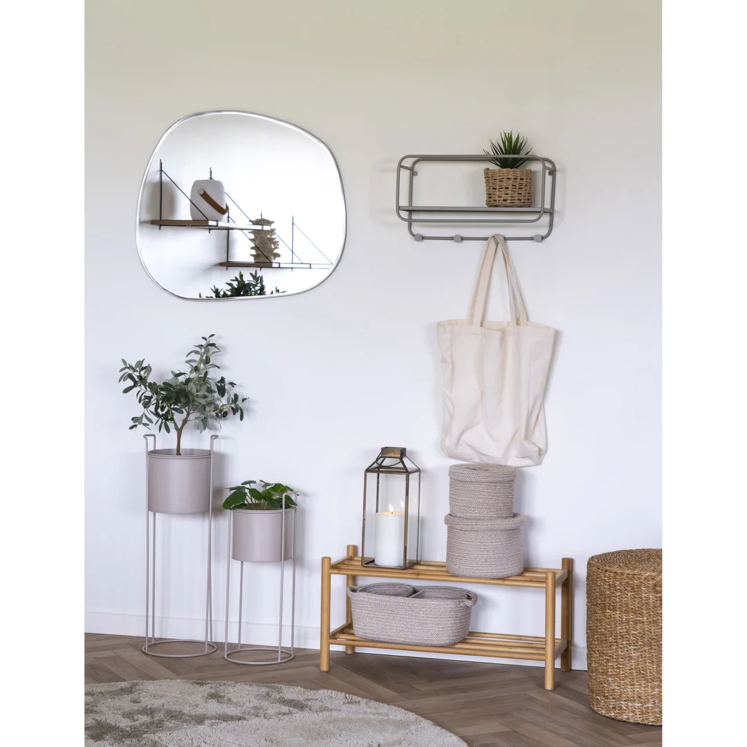 Bloempot Murdis Staal Zand H50 cm - Set van 2 - Afbeelding 7