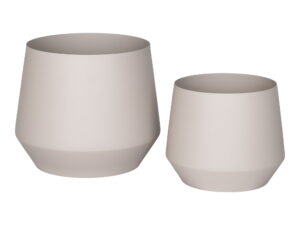 Bloempot Braurdos Staal Zand H16 cm - Set van 2
