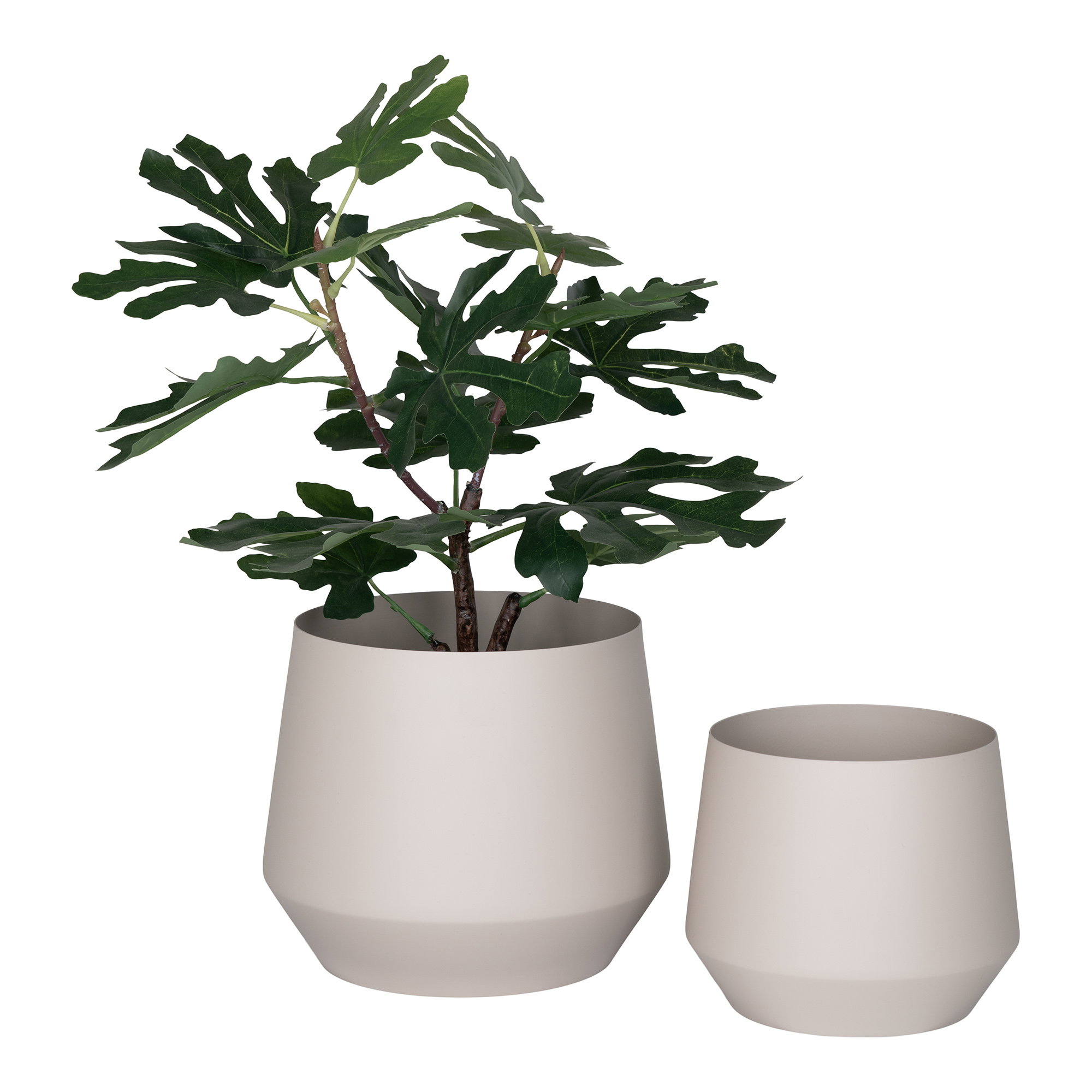 Bloempot Braurdos Staal Zand H16 cm - Set van 2 - Afbeelding 2