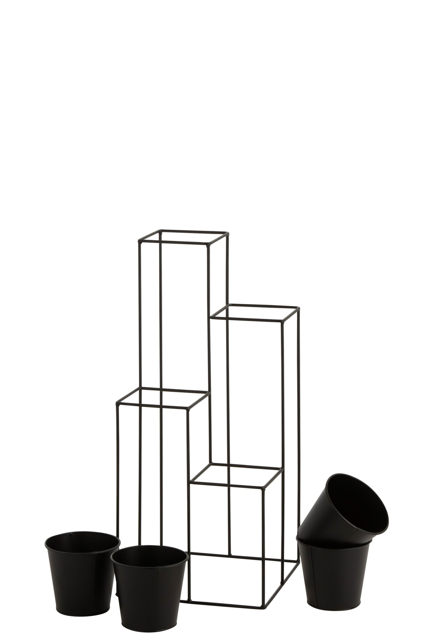 Bloempot Seekar Metaal Zwart H70 cm