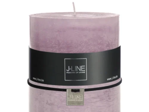 Kunstbloem Fleiltea Paars, compacte decoratieve kaars in zacht lila met J-LINE band en metalen sluiting