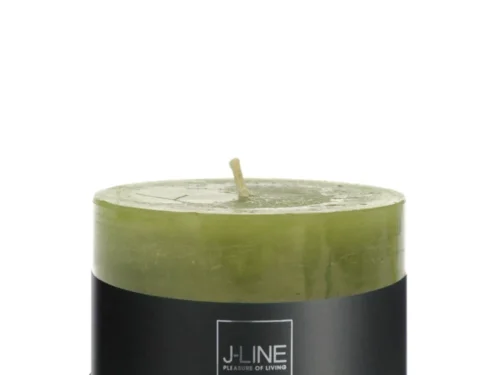 Groene Muros kunstbloem van J-Line, compact woonaccessoire met cilindervorm en natuurlijke waslook