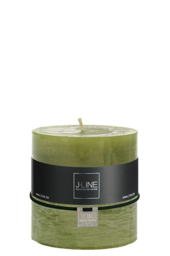 Groene Muros kunstbloem van J-Line, compact woonaccessoire met cilindervorm en natuurlijke waslook