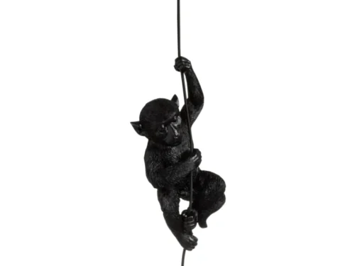 Zwarte Aaplamp Giermun Steen hanglamp met aapfiguur en E27-fitting, speels en decoratief