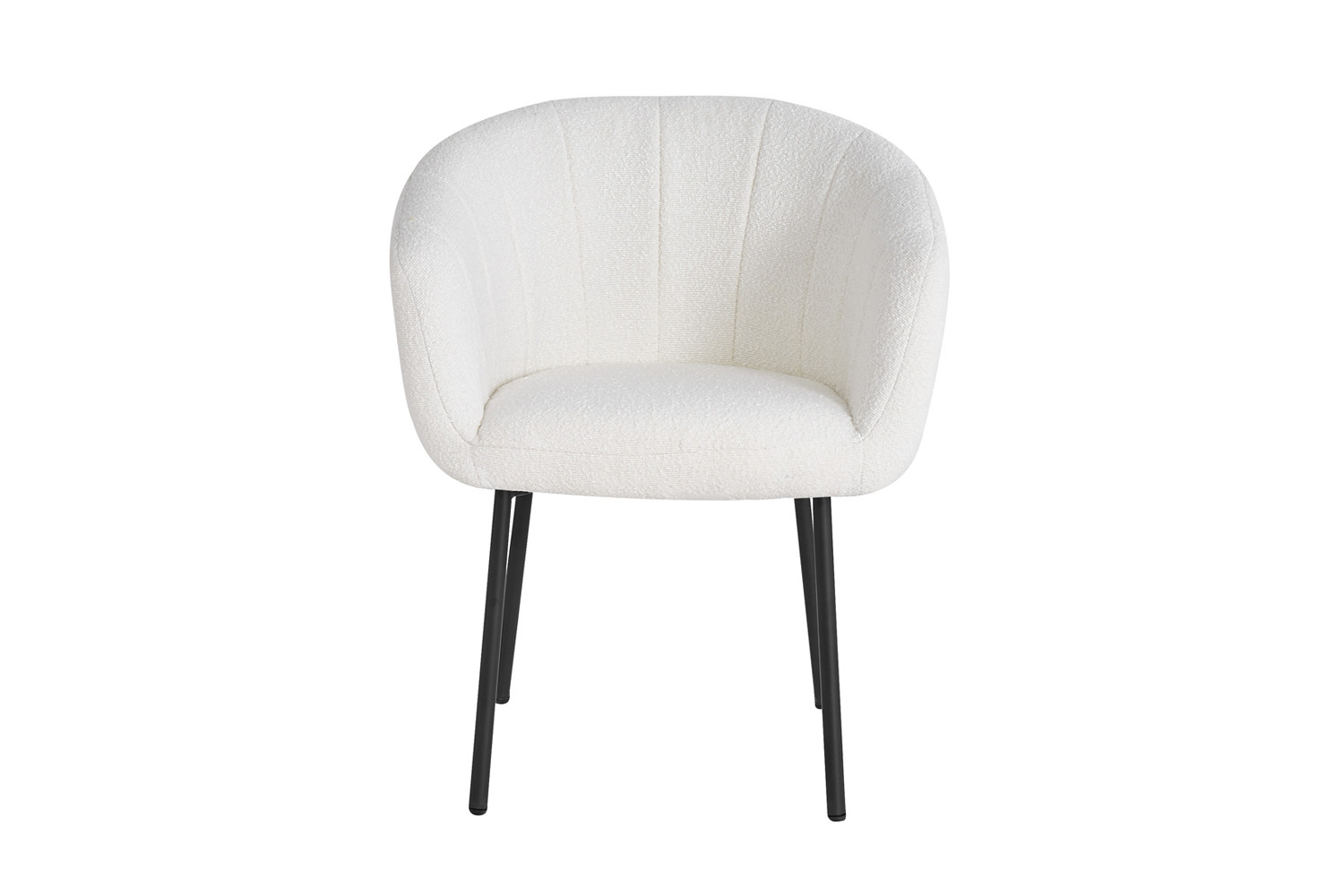 Stoel Kaantonte Bouclé Wit - Afbeelding 3