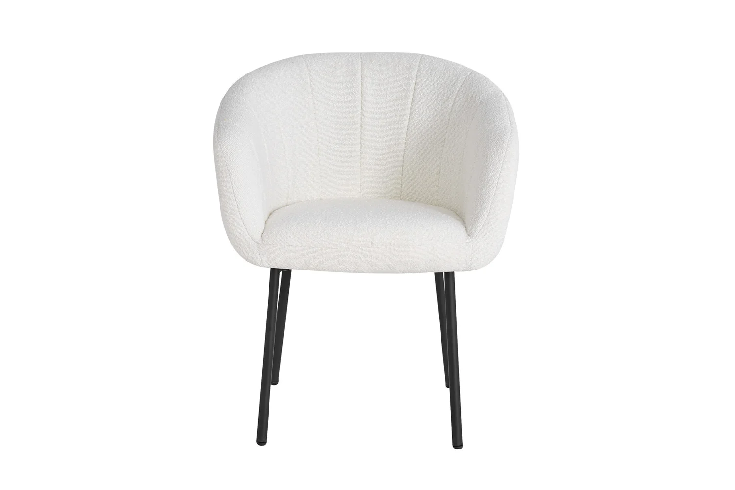 Stoel Kaantonte Bouclé Wit - Afbeelding 3