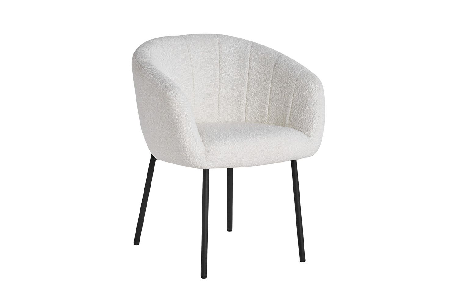 Stoel Kaantonte Bouclé Wit - Afbeelding 4
