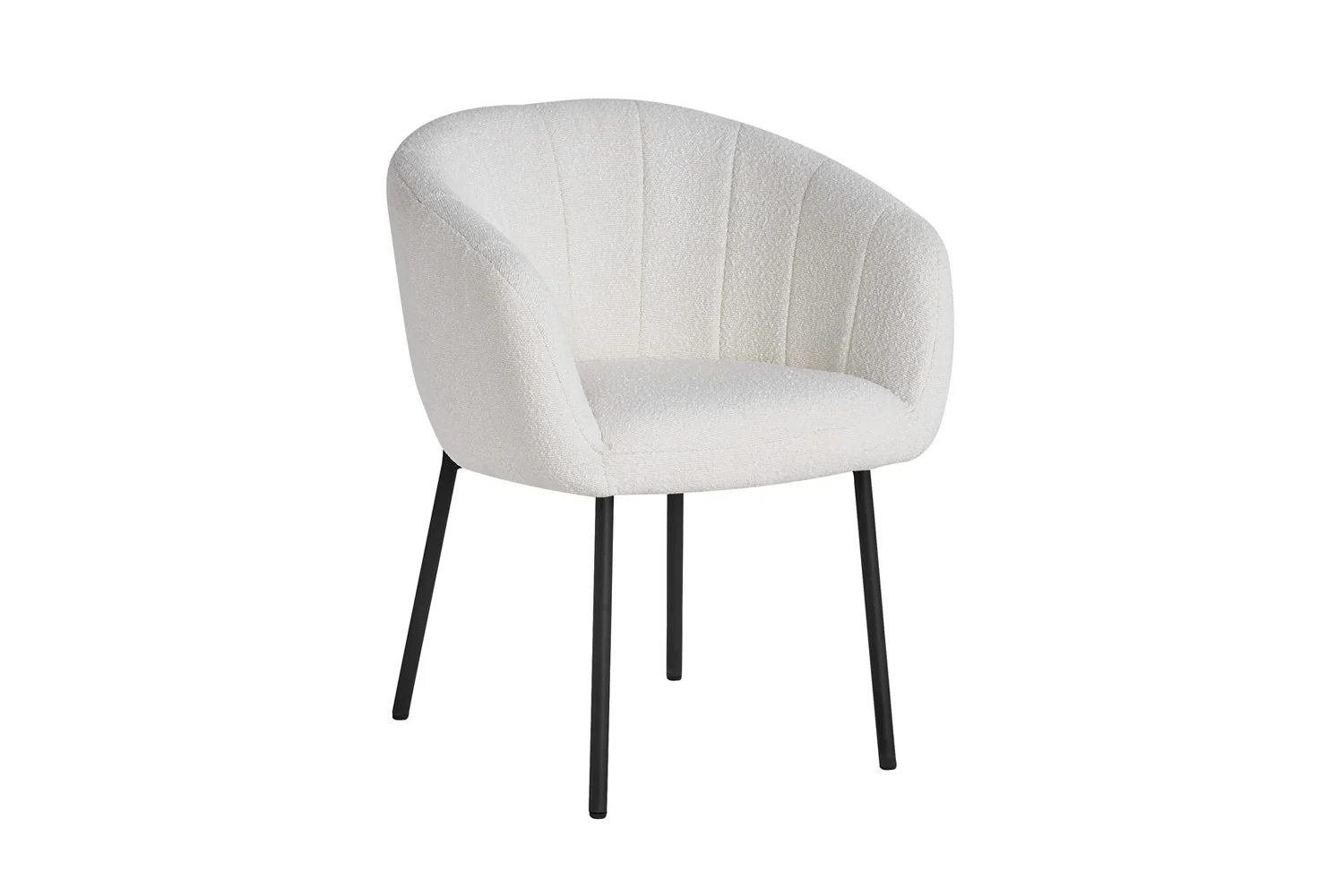 Stoel Kaantonte Bouclé Wit - Afbeelding 4