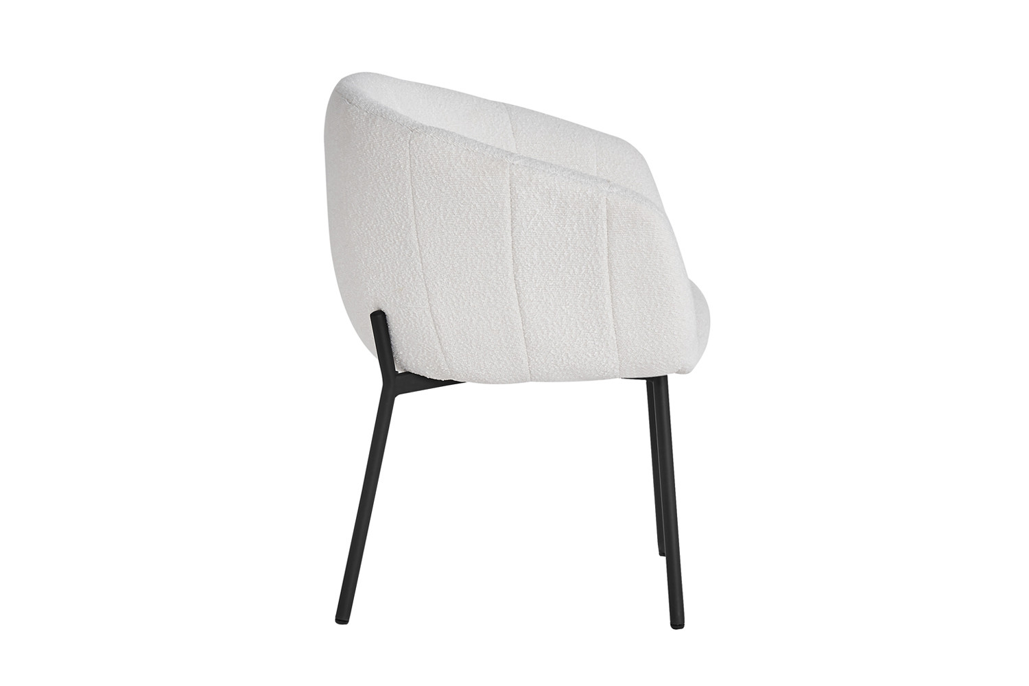 Stoel Kaantonte Bouclé Wit - Afbeelding 5