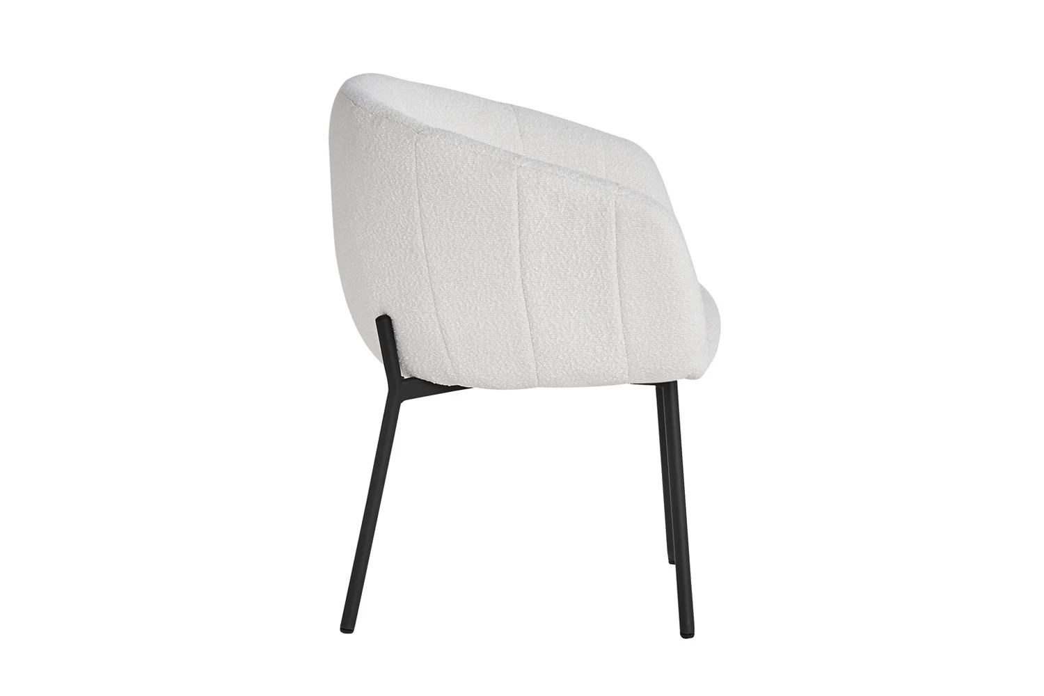 Stoel Kaantonte Bouclé Wit - Afbeelding 5