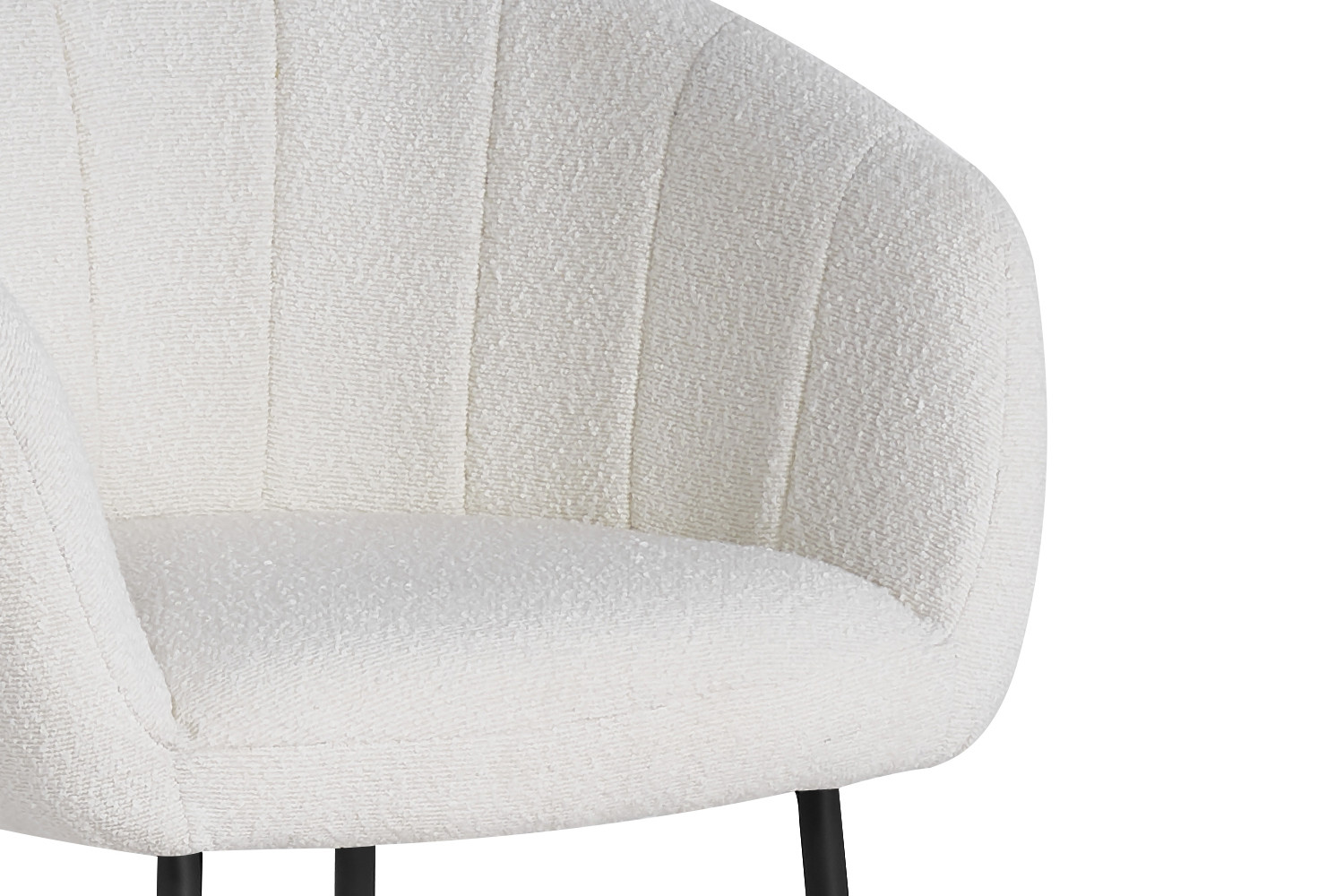 Stoel Kaantonte Bouclé Wit - Afbeelding 7
