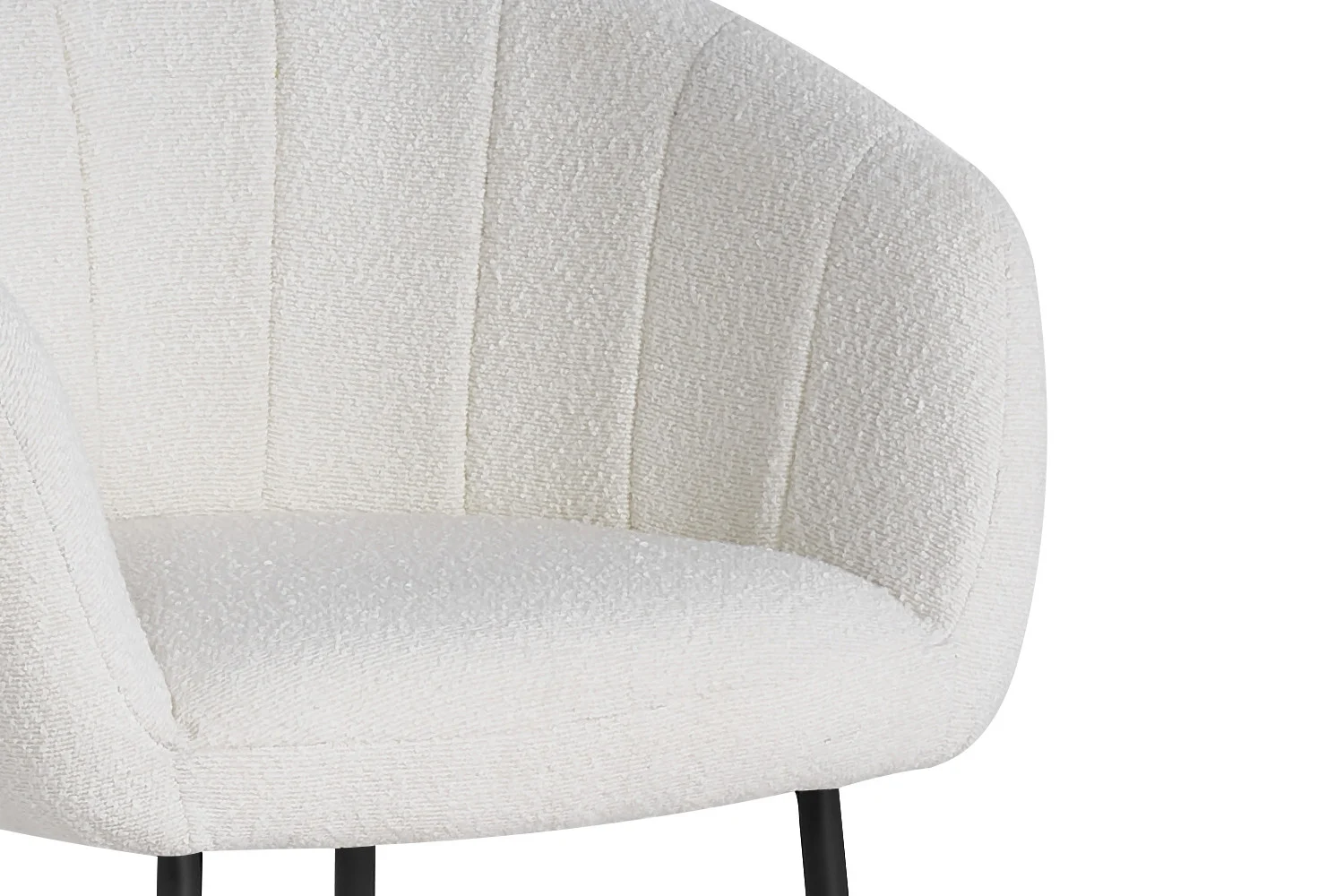 Stoel Kaantonte Bouclé Wit - Afbeelding 7
