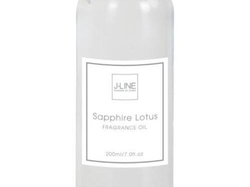 Transparante Geurolie Judea met saffier lotus geur in witte fles, 200 ml