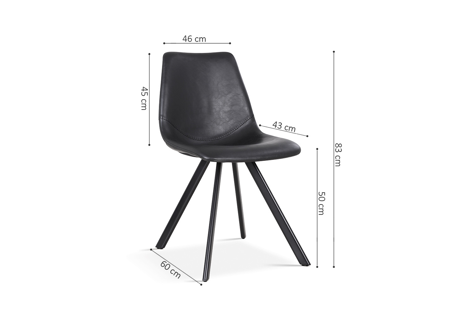Stoel Salerno Zwart - Afbeelding 7