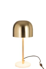 Tafellamp Skaustang Goud H49 cm met ijzer en marmeren voet, stijlvolle goudkleurige designlamp