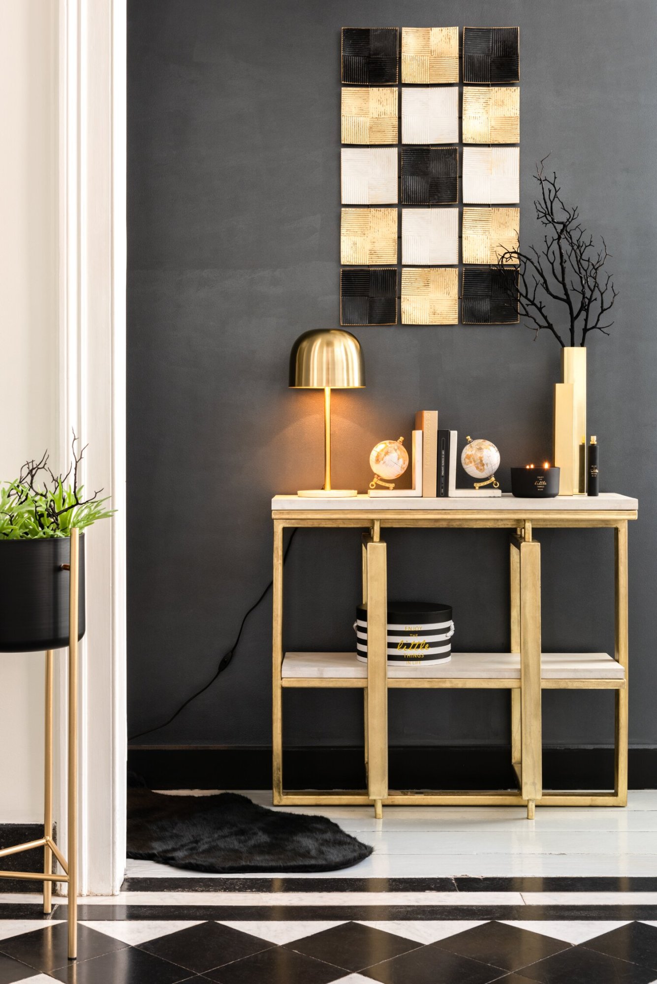 Tafellamp Skaustang Goud H49 cm - Afbeelding 4